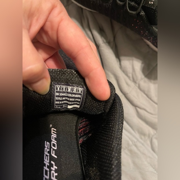 Skechers Women's Black and Pink Knit Sneakers - Picture 11 of 16